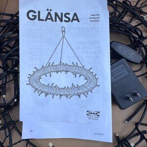 Rare Vintage Black Ikea Glänsa Glansa‎ Light-Up Wreath / Chandelier Halloween